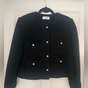 Elegant Black Tweed Jacket